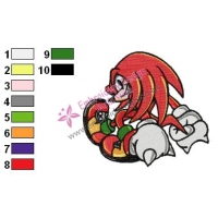 Knuckle Sonic Embroidery Design 01